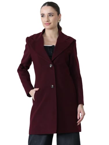 Image of PLAGG Women's Notched Lapel Long Overcoat