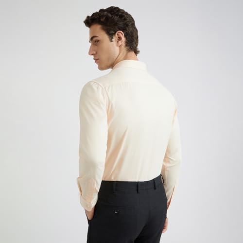 Image of Park Avenue Men Cotton blend Slim Fit Structure Pattern Semi Cutaway Collar Formal Shirt