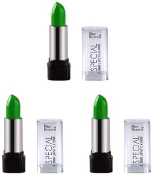 BLUE HEAVEN Special Lipstick Natural Magic (4g) Pack of 3 (Green, 4 g)