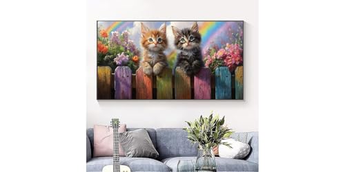 5D diamond painting chaton mur complet rond pour déco maison - 3