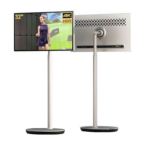 GTUOXIES 32 Inch Mobile Smart TV, 32A4, UHD 4K, Portable Touch Screen Monitor, Built-in Battery,...