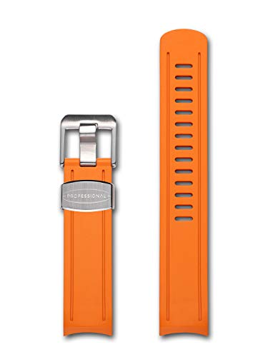 Crafter Blue Rubber Curved Ended Watch Strap for Seiko Sumo SBDC001, SBDC003, SBDC031