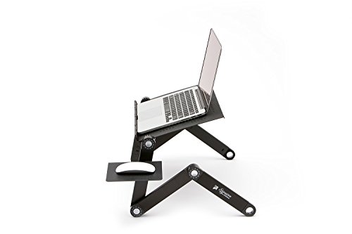 Executive Office Solutions Portable Adjustable Vented Laptop Desk/Stand/Table Notebook MacBook Ergonomic TV Bed Lap Stand Up Sitting with Pad Side Mount - Black (X3) - Thumbnail 4