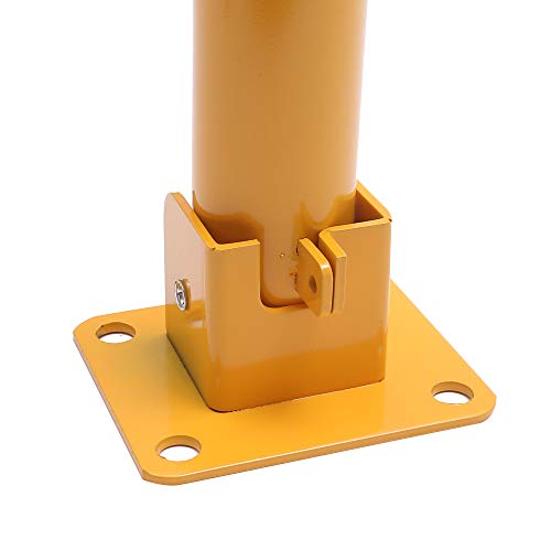 TOPWAY Parkplatzsperre Poller Parkpfosten für Autoparkplätze abschließbarer herunterklappbarer Parkplatz-Sperrpoller, Privater Parkplatz, gelbe und Schwarz, 60cm Höhe (Budget)