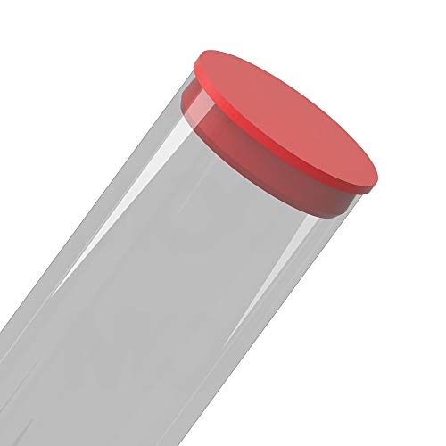 Cleartec 0.562in Sealed Bottom Tubes 12.125in Long PETG SBT00640 (qty 100) with PRP.562RED 9/16
