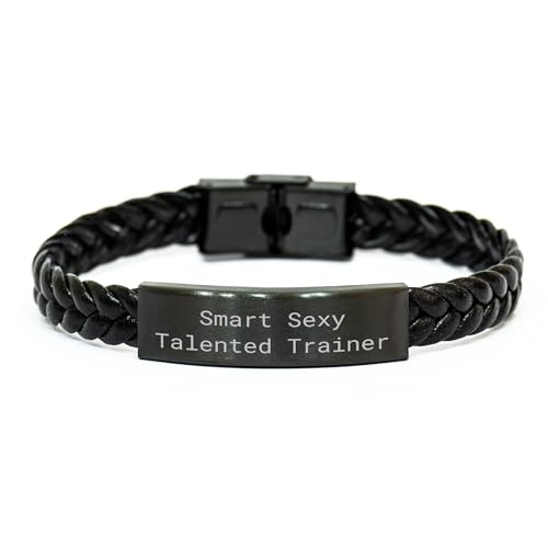 Smart Sexy Talented Trainer Gifts for Her Valentine's: Interlaced Leather Trainer Inspired Jewelry with Engraved Stainless Steel Details