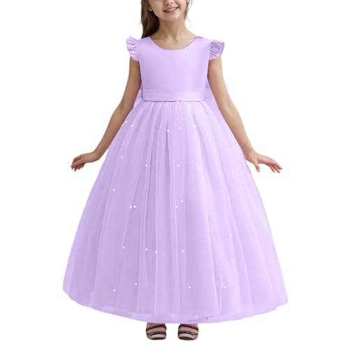 Vestido largo formal de niña con lazo Generisch para fiesta de cumpleaños