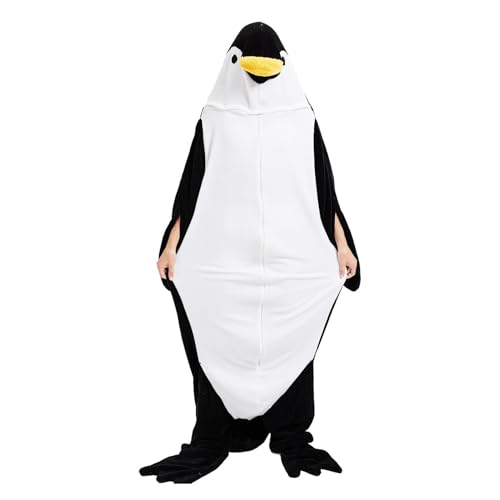 Mono de pingüino para adultos, disfraz de pingüino para adultos, enterizo de pingüino suave, pijama de animales para adultos, Como se muestra, M