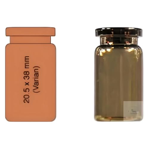 Macherey & Nagel ML-7169 Glas Headspace Rollrandflasche, 5mL Kapazität, 38mm Höhe x 20.5mm Durchmesser, Braun, 100 Stück