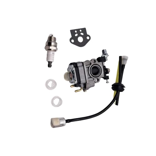 52cc 49cc 43cc 刈払機用キャブレターキット シールホース付き スパークプラグ エンジン40-5 44-5用 CG430 CG520用(Red)