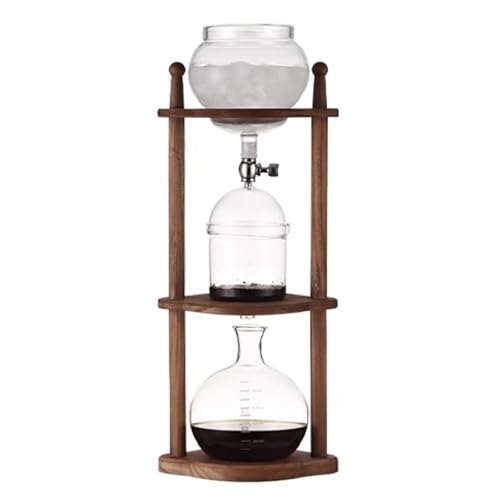 Machine à café à infusion froide 800 ML avec support en bois et verre amovible