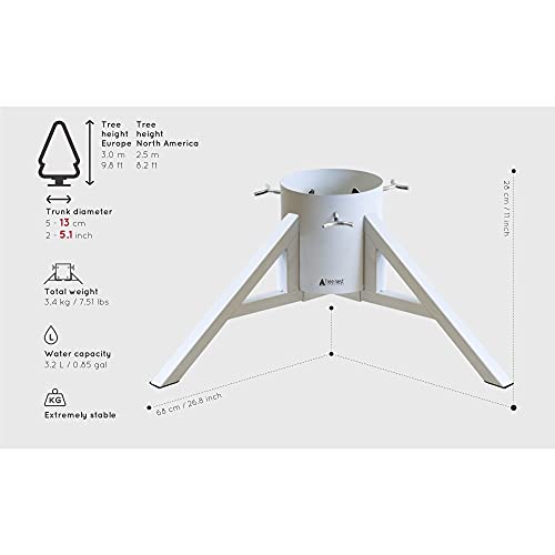 Tree Nest Design kerstboomstandaard Geometric Christmas - boomhoogte tot 2,50 m, stamdiameter 13 cm, waterreservoir voor 3 l water, wit, metaal (54 x 54 x 28) - Image 3