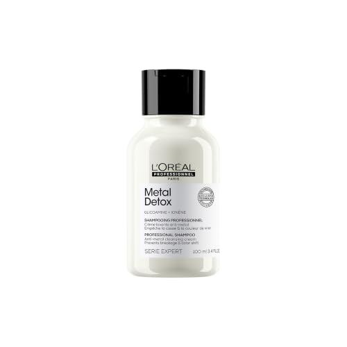 LOréal Professionnel Metal Detox Shampoo 100ml Travel Size Prevent Breakage and Colour Fade from Hard Water Clarifying Shampoo Sulphate Free & Vegan Shampoo Prevent Damaged Hair