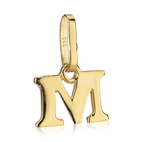 Colgante letra M de oro amarillo 8k NKlaus amuleto infantil 8x6mm