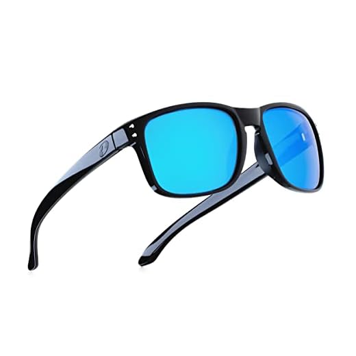BNUS corning glass lens Sunglasses For Men Women Cycling Glasses Polarized Baseball Running Fishing Driving Golf (Black/Polarized Blue Flash,Polarized Size:56mm(M))