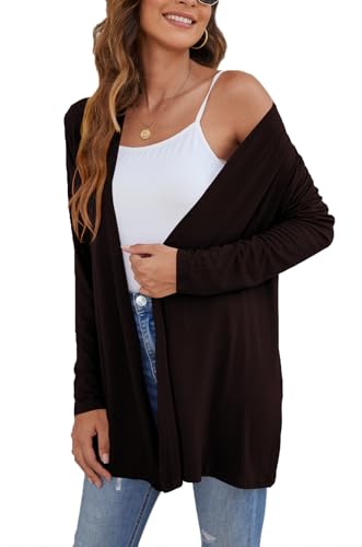 Image of Ladlop Women's Lightweight Open Front Cardigans Long Sleeve Casual Soft Drape Fall Cardigan