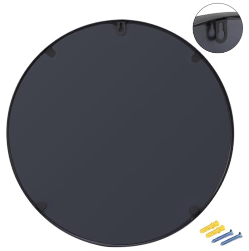 Image of RIZIK STORE Iron Metal Decorative Round Wall Mirror with Hook - HD Clear Glass, Wall Mounted for Bedroom, Living Room, Wash Basin, Vanity, Makeup & Bathroom