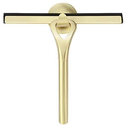HomDSim Stainless Steel Shower Squeegees All-Purpose Mirror/Window/Glass Wiper Scraper Golden Shower Squeegee Cover