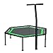 Fitness-Trampolin Indoor Erwachsene Ø 127cm, leise Gummiseilfederung, 6-Fach höhenverstellbarer Haltegriff, inkl. Randabdeckung, Nutzergewicht bis 160kg, Trampolin für Jumping Fitness
