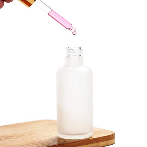 Furnido 6 Pcs, 3.4 Oz White Matte Glass Dropper Bottle for Essential Oils, Travel Container, Gold Aluminum Lid-Pipette, Funnel included