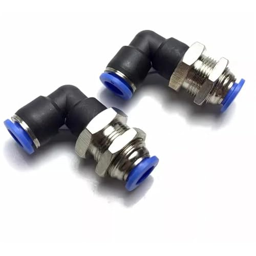 Raccord pneumatique coudé 4mm en laiton nickelé anti-corrosion pour cloison