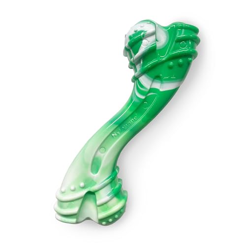 Nylabone Holiday Edition Curvy Dental Bone Power Chew Toy for Dogs, Dog Chew Bones for Aggressive Chewers, Wintergreen Flavor, Large - Up to 50 lbs, 1 Count