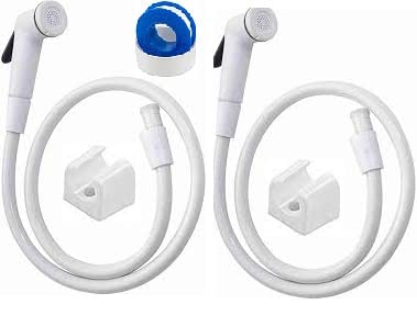 PVC Flexibe Health Faucet Set with Gun,Pipe,Hook Bathroom,(Toilet Spray Gun) Accessories (Standard Size,White) Set of 2 (B0BPNKLMXZ) Amazon Price History, Amazon Price Tracker