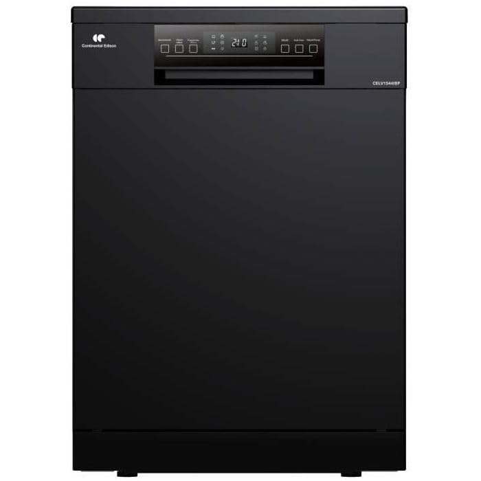 Lave-vaisselle pose-libre - CONTINENTAL EDISON - CELV1544IBP - 15 couverts - Inverter - 60 cm - 42 dB - Noir mat