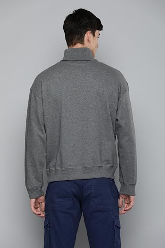 Image of Mens Turtle Neck Sweatshirt Oversize Fit Long Sleeve