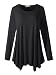 LARACE Womens Long Sleeve Flattering Comfy Tunic Loose Fit Flowy Top (3X, Black)