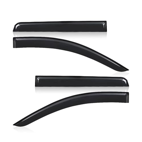 ZHINUAN Deflectores de lluvia for visera lateral coche, color negro mate, Compatible for Mitsubishi, Pajero Sport (con cabina doble, años 2015 a 2023) protectores de lluvia para ventanas de coche
