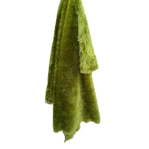 Image of Quago Fur Fabric Unstitched Super Soft Cloth for Baby Photoshoot, Soft Toys Making, Art and Craft, Dress Material, Decoration etc. (1 Mtr, 60 Inch Pana) (Olive Green (Mahendi))