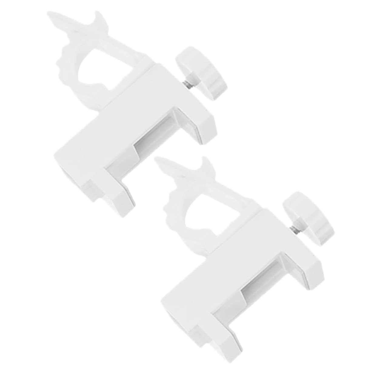 2 Supports De Rideau Adhésifs Sans Perçage - Installation Plafond Ou Mur, Transparents, 9x9x6 Cm