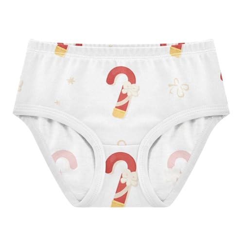Christmas Candy Canes Girls' Underwear Soft Touch Toddler Cotton Underwear for Young Girls in Sizes 2T,3T, 4T, 5T, 6Y and 8Y