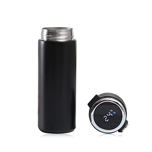 Thermos Cup - Termo de 400 ml con termo de isoterma para cerveza, taza inteligente, visualización de temperatura, acero inoxidable, vasos isotérmicos, taza térmica (color: negro térmico)