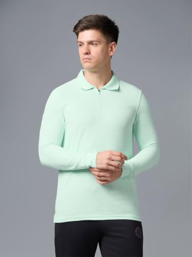 Image of TECHNOSPORT Men's Slim Fit Full Sleeve Polo T-Shirt with Collar, MATPIQ Quick Dry Moisture Wicking Polo Tee for Gym Sports Golf and Casual Wear