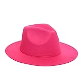 FIN86 Summer Women's Crushable Wool Felt Outback Hat Panama Hat Wide Brim Pure Color Wide Brim Fedora Cap Daily Panama Hat One Size