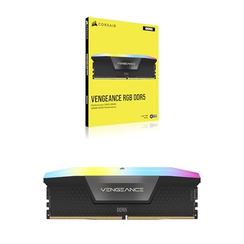 Image of CORSAIR Vengeance RGB DDR5 RAM 16GB (1x16GB) 5200MHz CL40 Intel XMP iCUE Compatible Computer Memory - Black (CMH16GX5M1B5200C40)