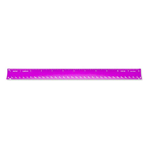 Image of Alumicolor Aluminum Architect Hollow Scale for School, Office, Art and Drafting, 12IN, Purple