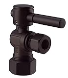 Westbrass 1/4-Turn Lever Handle Angle Stop, 5/8' OD x 3/8' OD, Oil Rubbed Bronze, D105BL-12