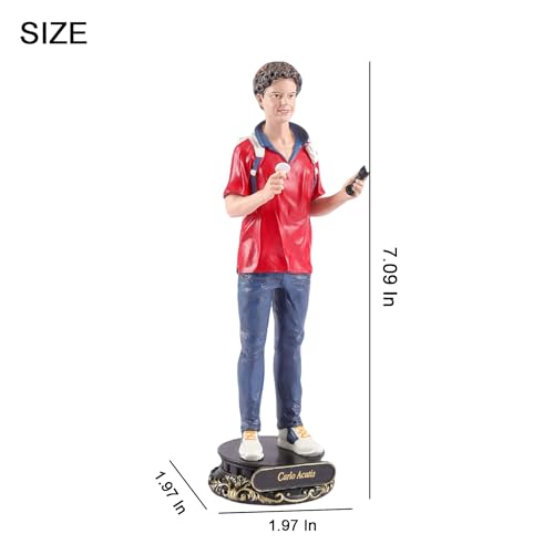 Estatua Bendito Carlo Acutis 7 Pulgadas Resina Pintada miniatura 2