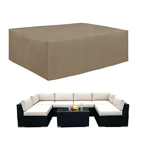 Easy-Going 600D - Funda resistente para muebles de patio, cubierta rectangular para exteriores y sillas (74 pulgadas de largo x 47 pulgadas de ancho x 28 pulgadas de alto, camel)