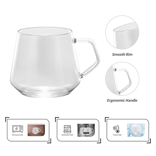 Taza de vidrio borosilicato 18 oz con asa antiquemaduras miniatura 4