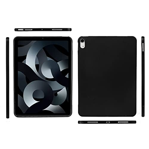 Black Frosted Case for iPad 10th Generation 2022 10.9", Slim Soft Lightweight Transparent TPU Back Cover, Matte Black - Image 3