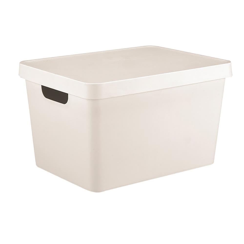 Storganize Storage Container With Lid Smart Home Organising Solution 17L Cream Box Basket Tidy