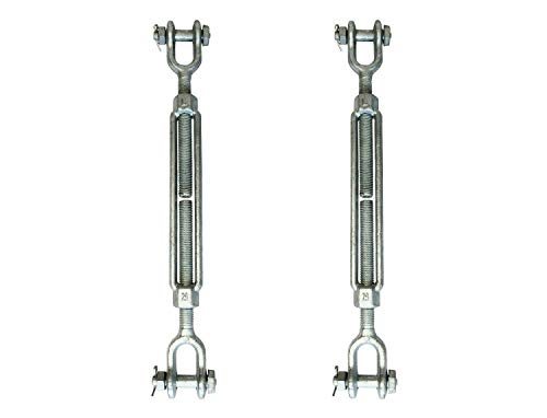 Turnbuckle 1/2 Inch x 9 Inches Quijada Quijada Acero Galvanizado 2 unidades