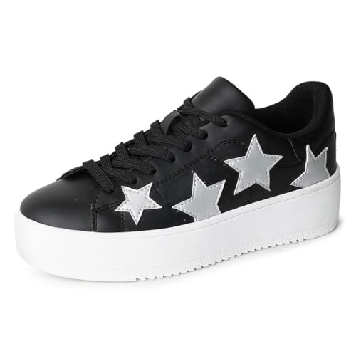 J. Adams Hero Platform Sneakers for Women - Casual Lace Up Fashion Tennis Shoes