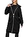 Zeagoo Women Casual Zip up Hoodies Fleece Tunic Sweatshirt Oversized Long Hoodie Jacket with Pocket Black