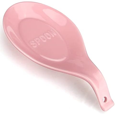 Large Ceramic Spoon Rest for Stove Kitchen Pink Spoon Rest Christmas Gift Cute Teaspoon Utensil Rest Coffee Spoon Rest Spatula Rest Cover