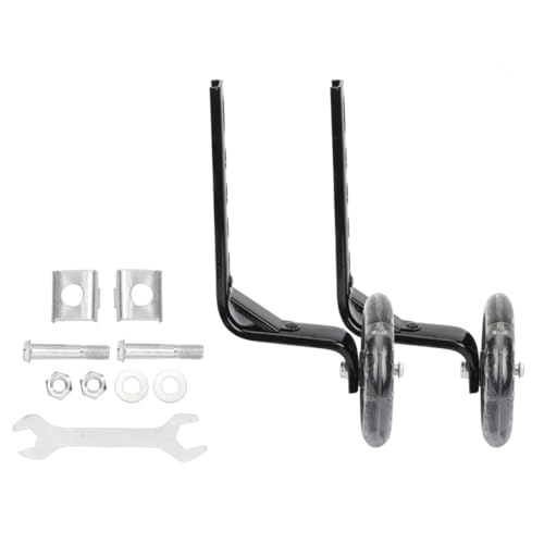 Ruedas de Entrenamiento para Bicicleta TOBBOMEY de 12-20 Pulgadas, Estabilizadores Auxiliares Resistentes al Desgaste con Luces Intermitentes, 2 Unidades, Negro miniatura 1